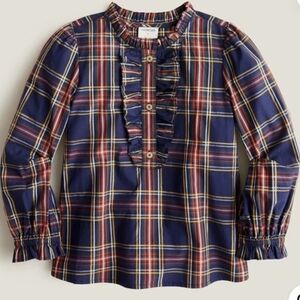 J. Crew Girls Tartan Plaid Top M